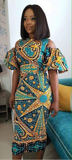 midi-length Ankara dress outfit