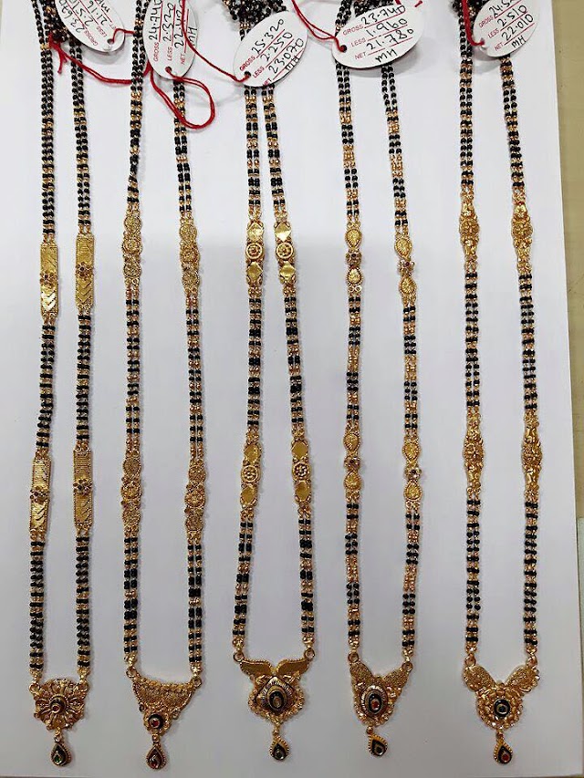 Nallapusalu Chain Lockets, Nalla Pusalu (Black Beads) Designs