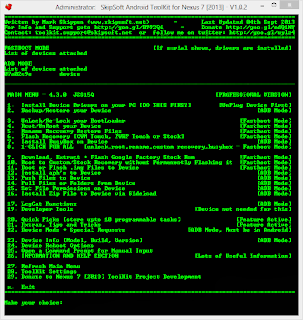 Instructions on how to use the Nexus 7 ToolKit