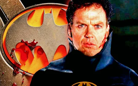 Michael Keaton's Batman Bloody logo revealed from Flash Movie