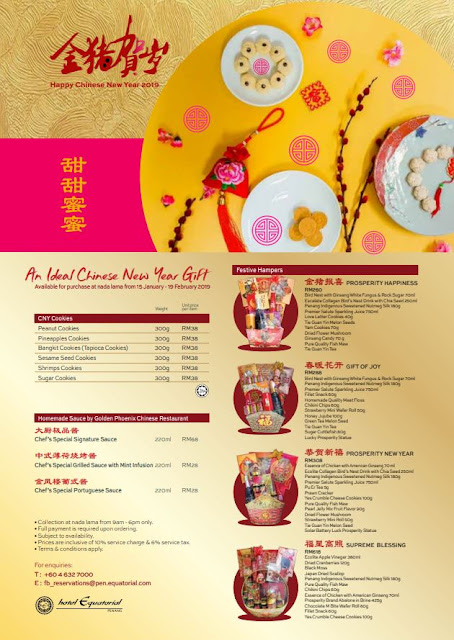 Golden Phoenix Restaurant Hotel Equatorial Chinese New Year Set Menu 2019