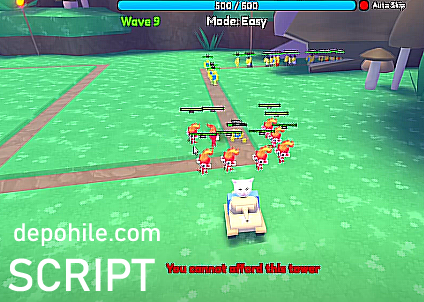 Roblox Pal Tower Defense Script Farm, Oto Wave Hilesi İndir