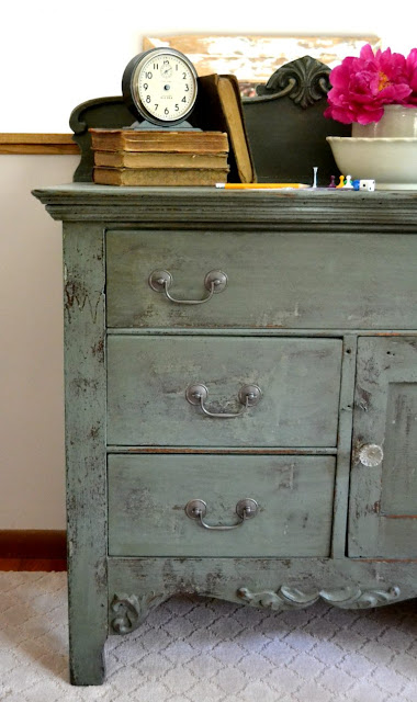 stained cabinet makeover