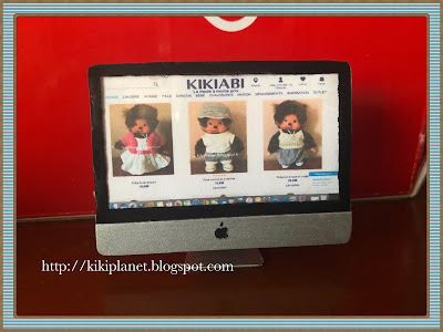 kiki monchhichi ordinateur apple i-mac handmade fait main miniature