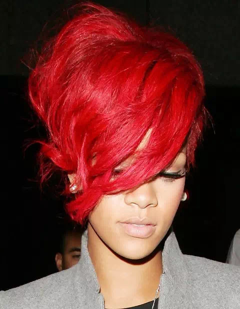 Rihanna Red Hairstyle