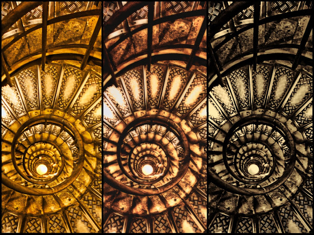 jiemve, triptyque, Arc de Triomphe, escalier