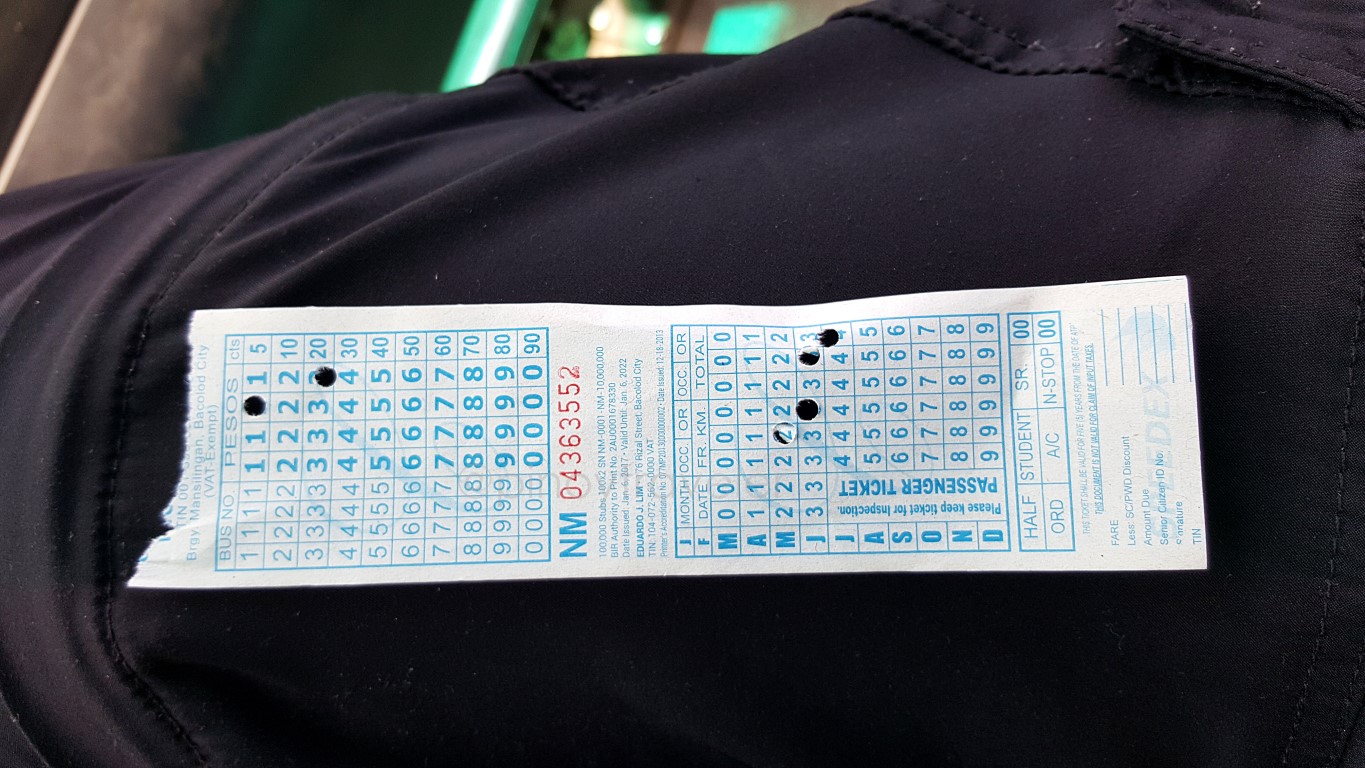 Ceres non-air-conditioned bus ticket from EB Magalona to Victorias City