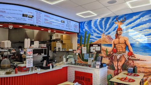 Interior of fast casual restaurant