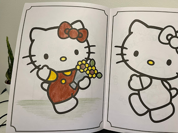 Hello Kitty coloring book - sunflowers