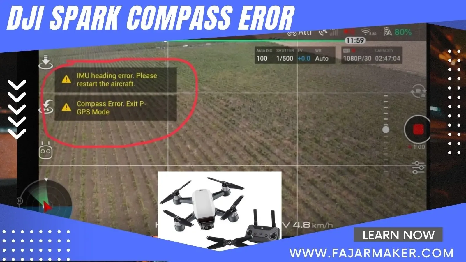 DJI Spark Compass Error