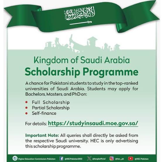 Fully funded scholarship by Kingdom of Saudi Arabia