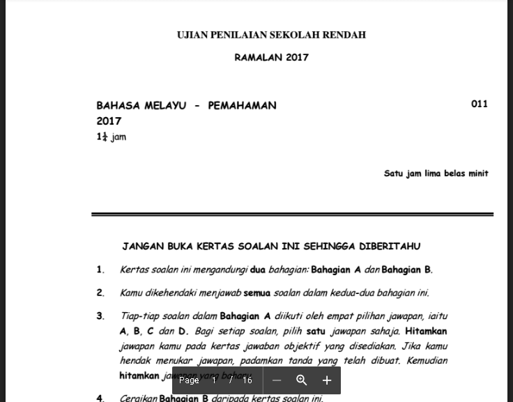 Soalan Latih Tubi Bahasa Inggeris Tahun 5 - Kecemasan s