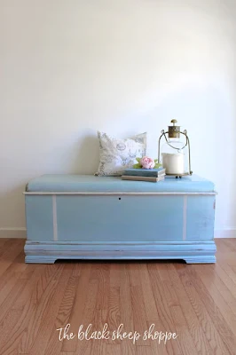 Painted vintage cedar chest.