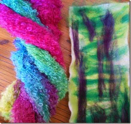 Green case bright yarn