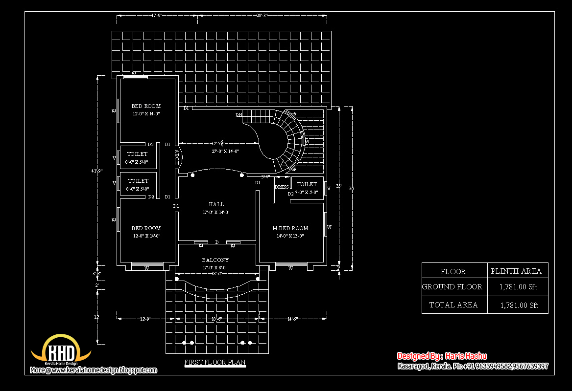 Double story house elevation - Kerala home design and floor plans