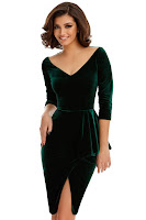 Rochie din Catifea Tiana Verde 