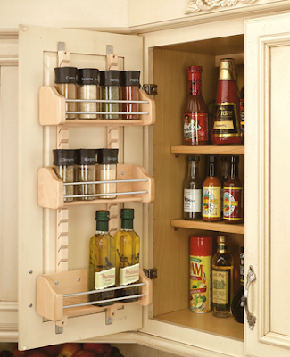 spice rack on back of cabinet door