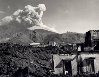 Vesuvius seen from the village of San Sebastiano al Vesuvio, which was largely destroyed in the 1944 eruption