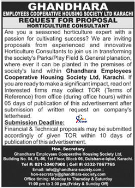 Consultant Job Available At Ghandhara Employees Housing Society 2024