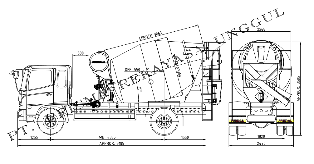 Ukuran Mobil Molen House MY b