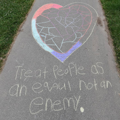 Nature is for Everyone Come Walk With Us chalk art.