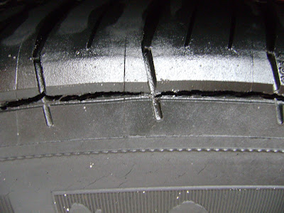 Tire cracked sidewalls