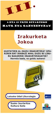 Irakurketa Jokoaren eskuorriaren azala