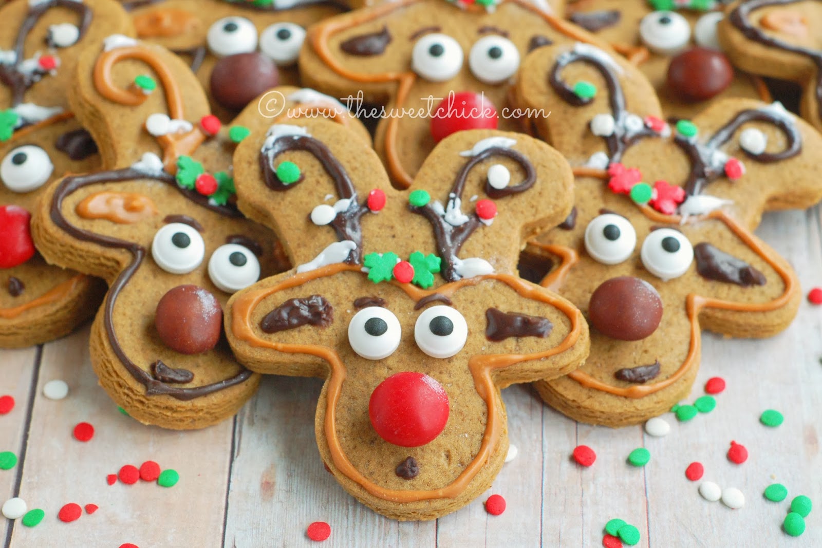 The Sweet Chick Reindeer Gingerbread Cookies