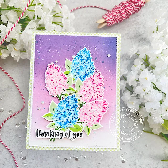 Sunny Studio Stamps: Lovely Lilacs Floral Card by Gladys Marcelino