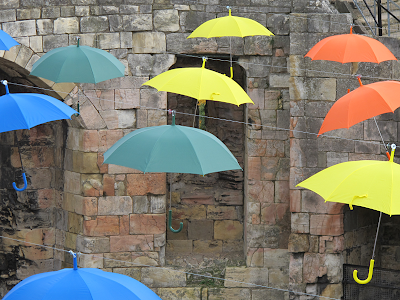 Umbrellas in Clifford's Tower, York