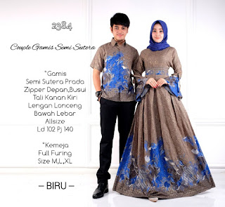 Model Baju Batik Gamis Couple D2384 Semisutera