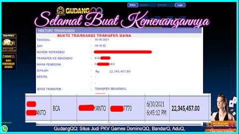 Selamat Kepada Member Setia GudangQQ WD sebesar Rp. 22.345.457.-