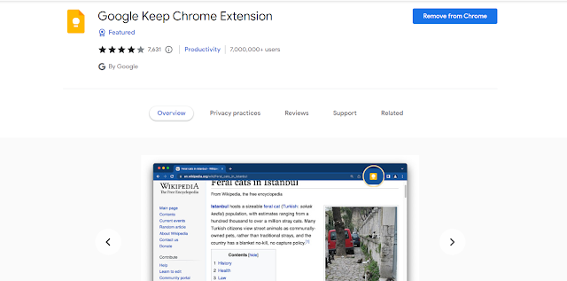 Chrome extensions for note taking - Google Keep