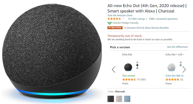 all-new echo dot (4th gen) with clock