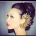 Updo with Gold Ear Piece