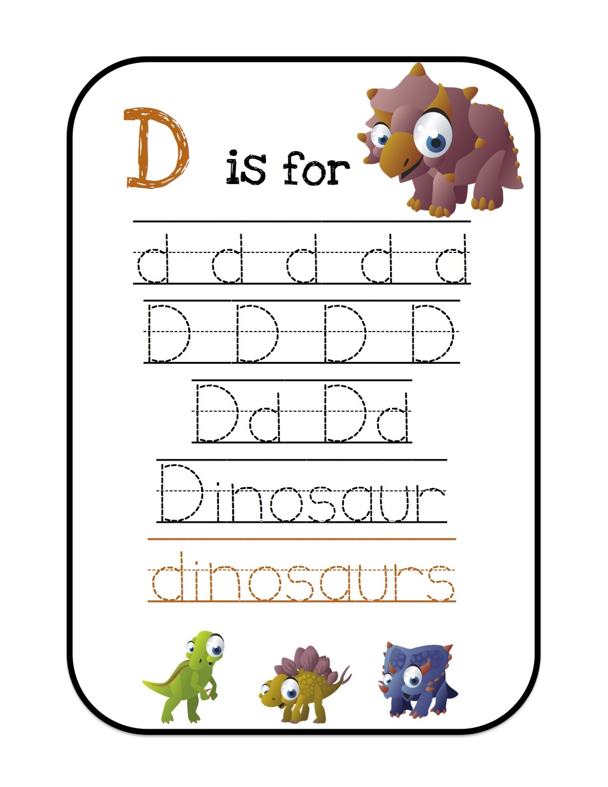 ten terrible dinosaurs printable preschool printables