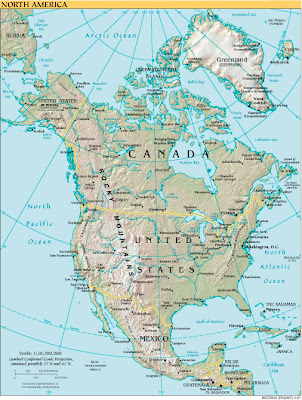 Tillstånd Karta över Nordamerika