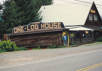 Famous One-Log House in Phillipsville, California, on March 19, 1992