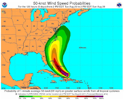 Hurricane Irene Path