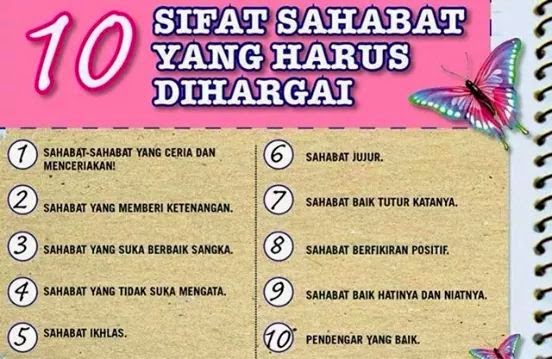 10 sifat sahabat yang harus dihargai.