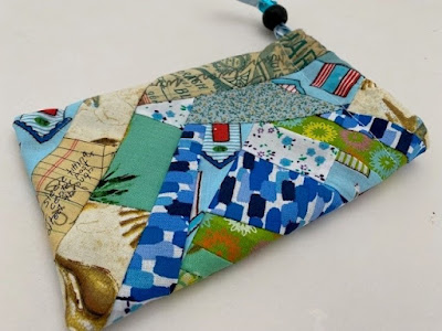 Crumb patchwork drawstring bag for phone