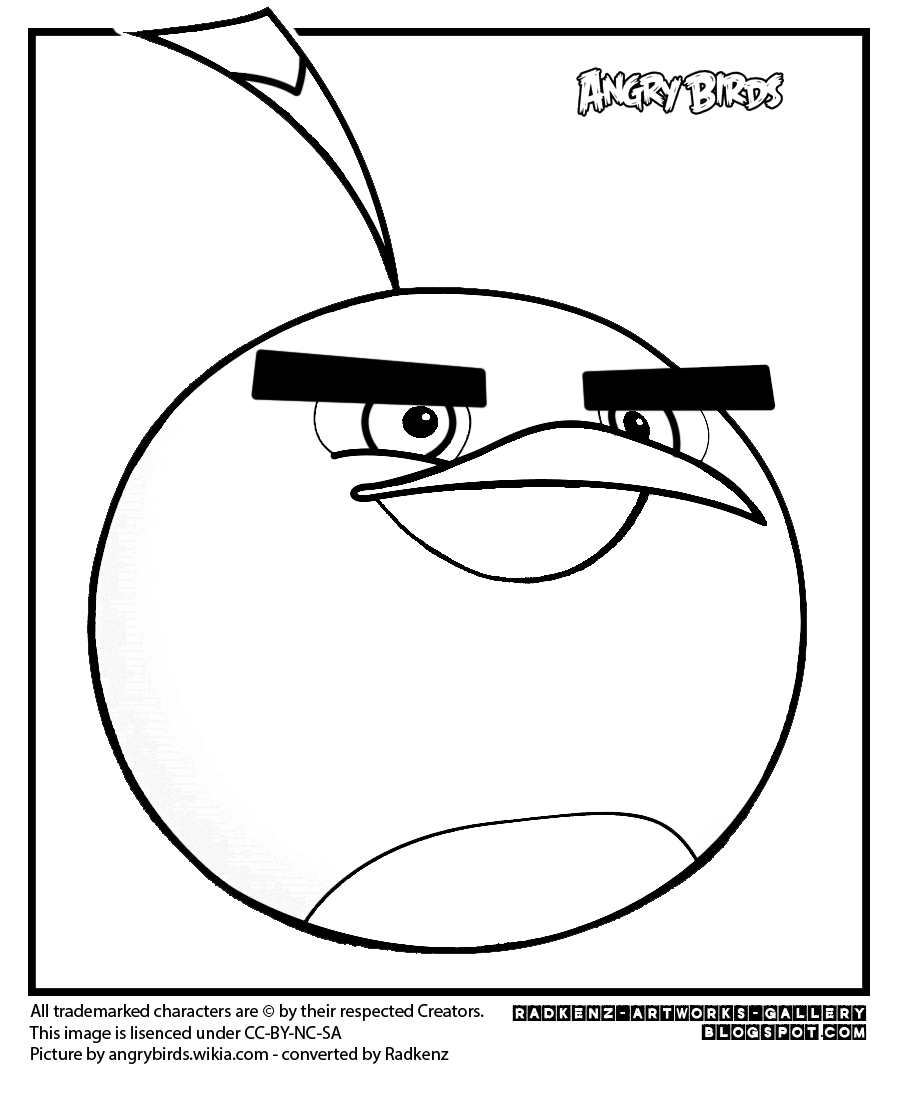 Angry birds coloring page the black bird