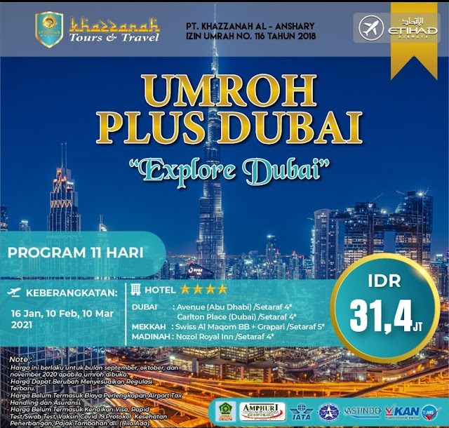 Paket Umroh Plus Dubai 2021