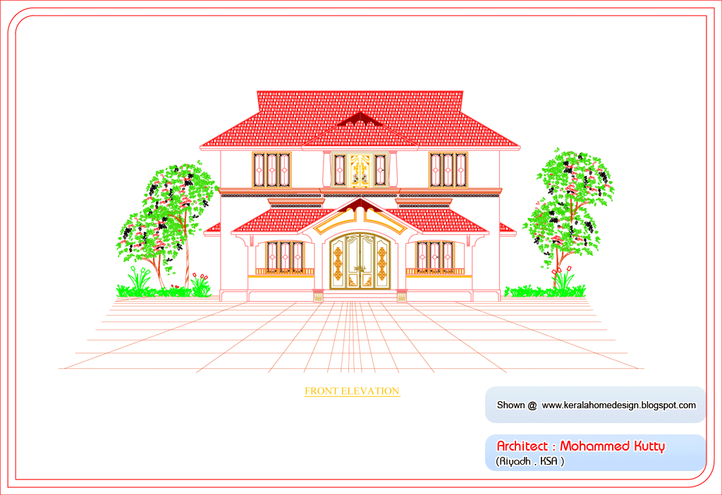 Kerala Home plan and elevation 1936 Sq Ft Kerala 