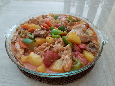 Chicken Afritada is “chicken stew in tomato sauce”