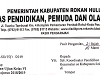 Jadwal Lengkap Pelaksannan Ujian Kelas VI Tahun Pelajaran 2018/2019