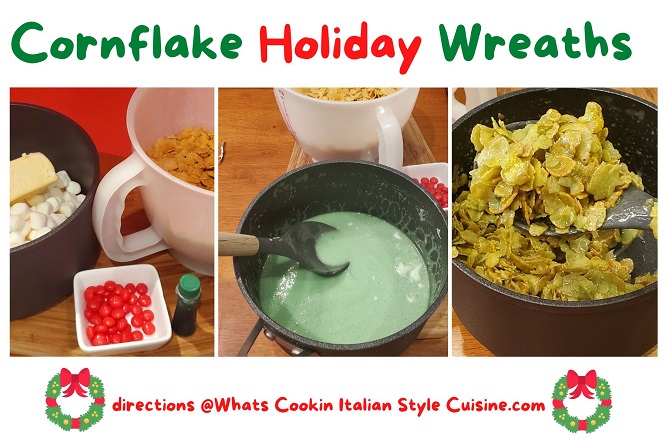 how to make marshmallow cornflake cookie wreaths