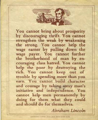 abraham lincoln quotes. He quotes Lincoln (quot;You can#39;t