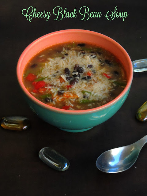Cheesy Black Bean Soup, Cheese & Vegetable Black bean soup