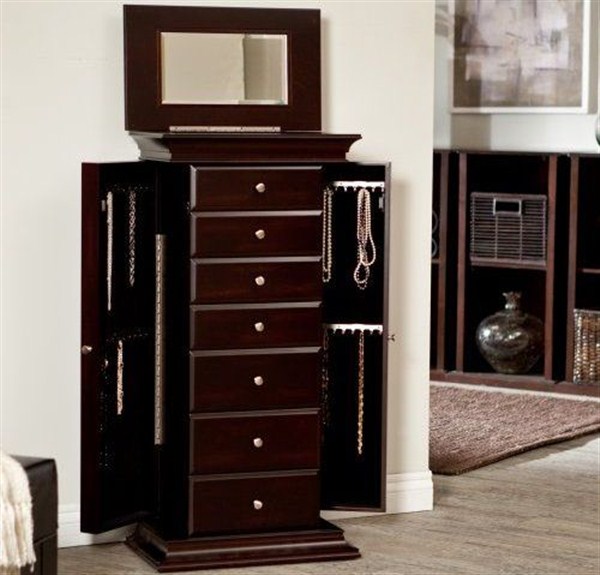 espresso jewelry armoire